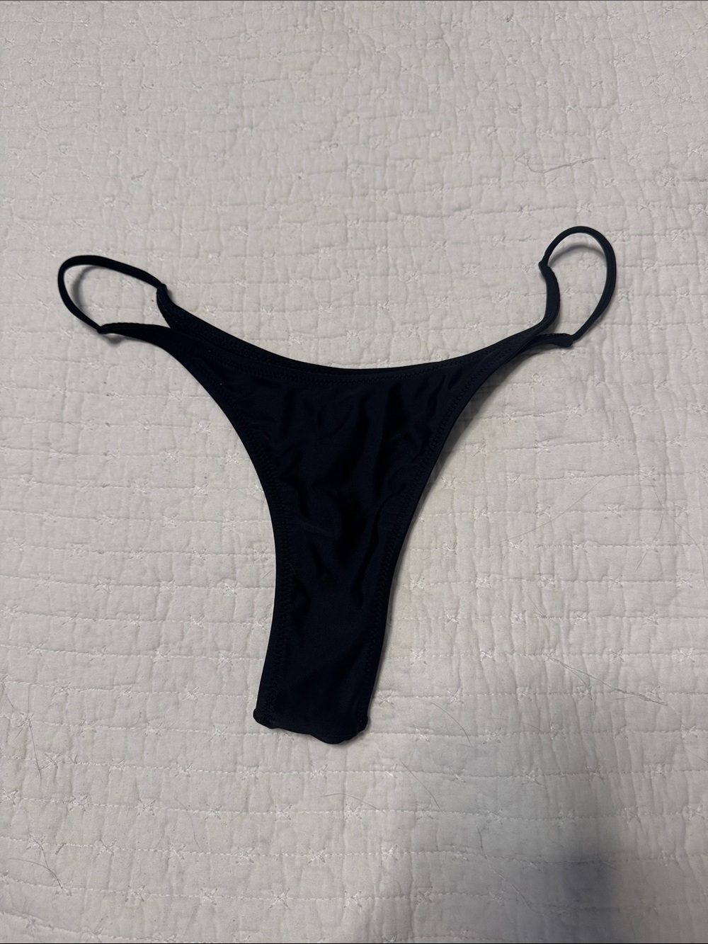 NWOT Classic Black thong Bikini Bottom - Minimal Cut